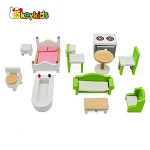 2022 Hot selling 3 layers kids doll house wooden red doll house W06A378