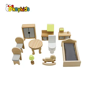 New Arrival 3 floors baby pretend role play wooden doll house for girls 3+ W06A393