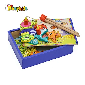 wholesale magnetic wooden fish toy for children W01A088