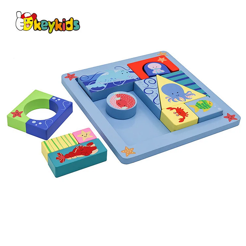 2022 Customize educational learning wooden block puzzle game for children W14A238