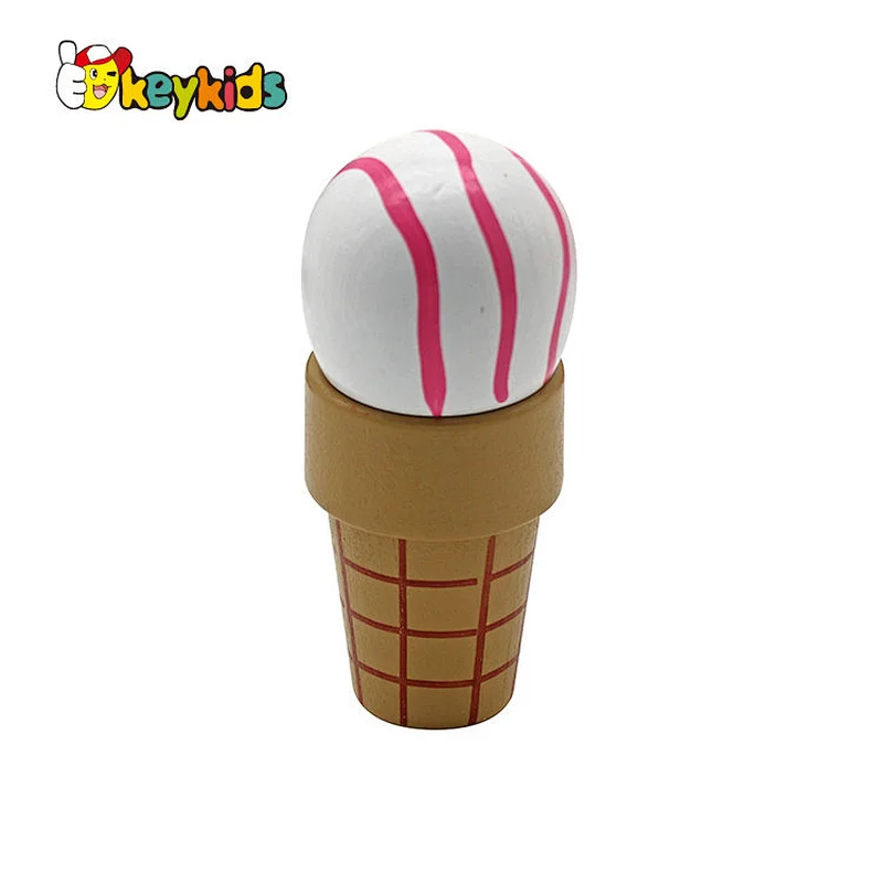 Customize kids pretend paly wooden ice cream toy set with cashier count W10A156