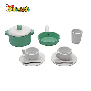 New design cooking toy set wooden play kitchen set with coffee maker W10C718C