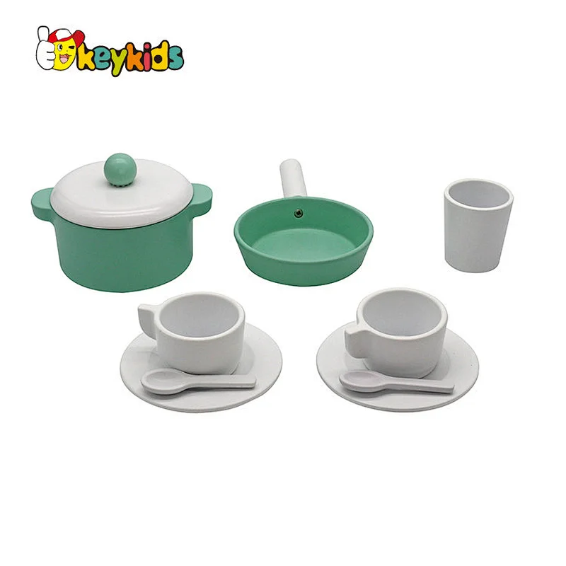 New design cooking toy set wooden play kitchen set with coffee maker W10C718C