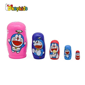 Hot selling hand paint 5 PCS russian dolls Matryoshka wooden nesting russia doll toy for children W06D156
