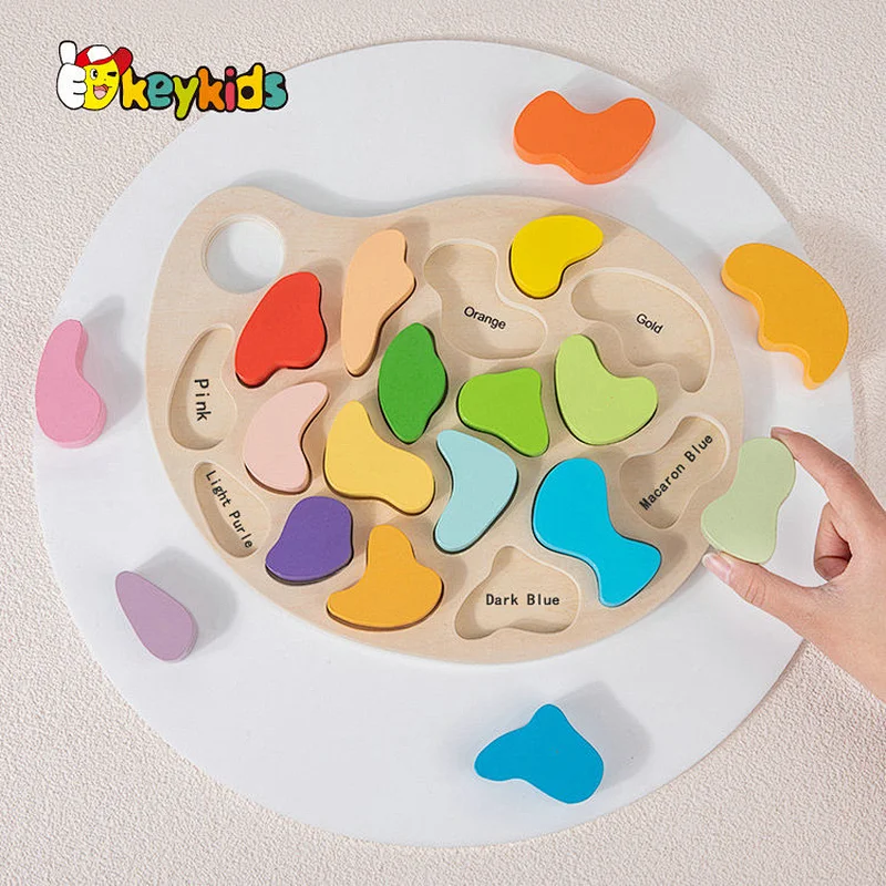 Children's Simulation Palette Color Wooden Matching Puzzle Toys W14A342