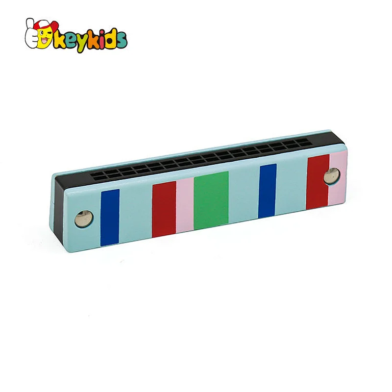 2022 wholesale musical instruments wooden toy harmonica for children W07E018