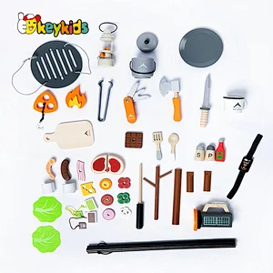 New hottest role play game wooden camping bbq set toy for kids W10D503