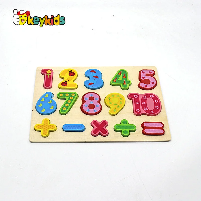wholesale preschool educational wooden number puzzle game for kids W14B153