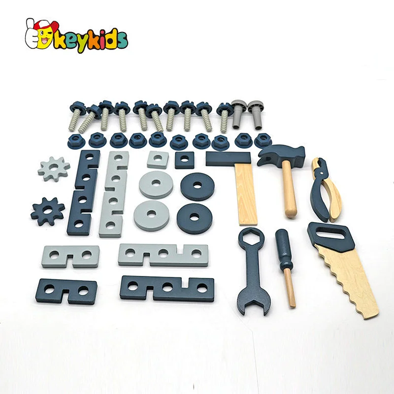 Customize educational assembly wooden toy screw nut set for kids W03C049