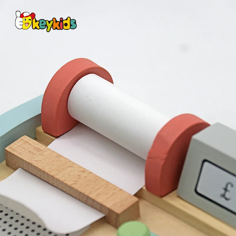 Simulation pretend play cash calculator toys supermarket wooden toy cash registers for kids W10A158
