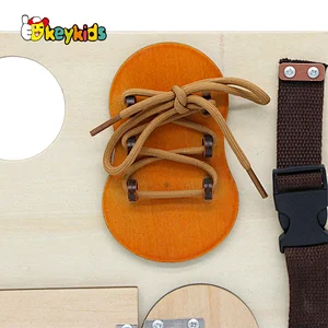 Handmade Montessori education wooden buckle up toys busy board for kids W12D400