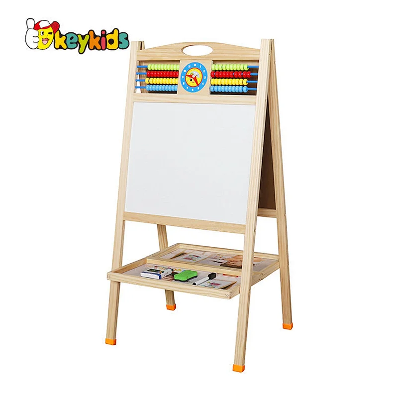 New arrived kids educational wooden drawing board with abacus W12B222