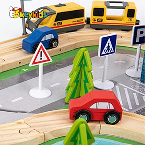 2022 Customize 108pcs rails wooden train track toy for kids W04C231