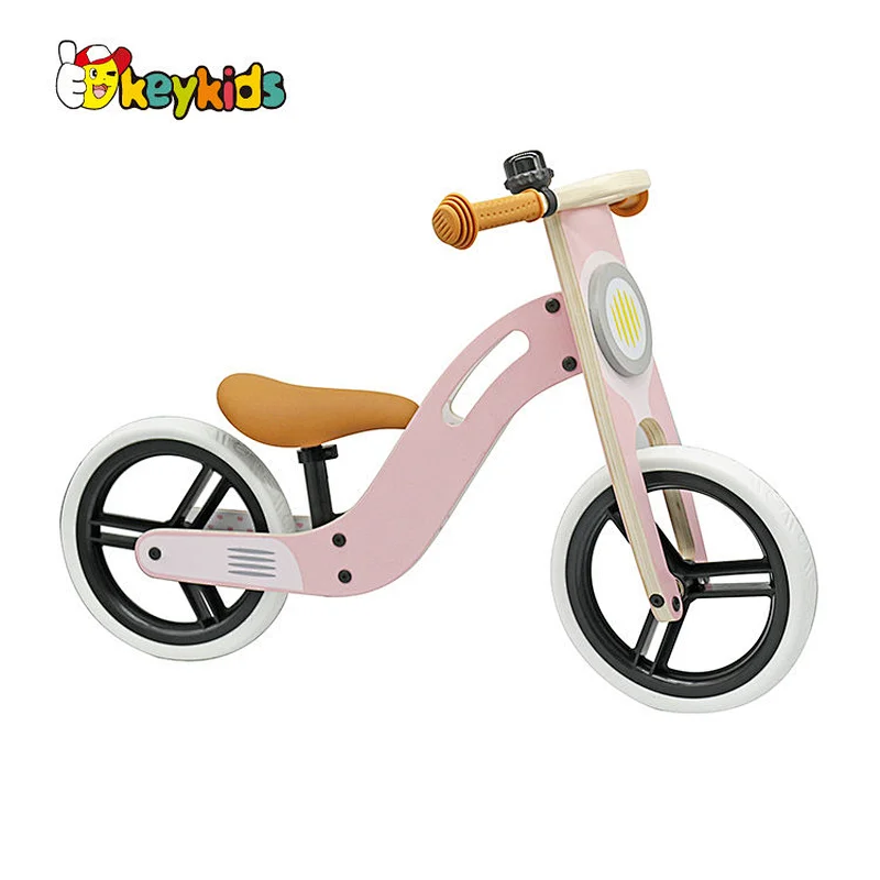 New design preschool pink wooden balance bike for girls W16C339