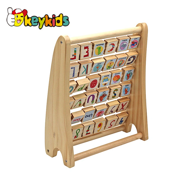 New Design Preschool Toddler Educational Toy Wooden Alphabet Abacus W12A053