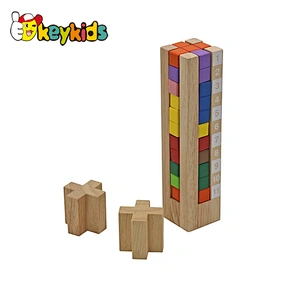 Preschool Educational Wooden Shape Stacking Geometric Building Blocks Set For Kids W13E239
