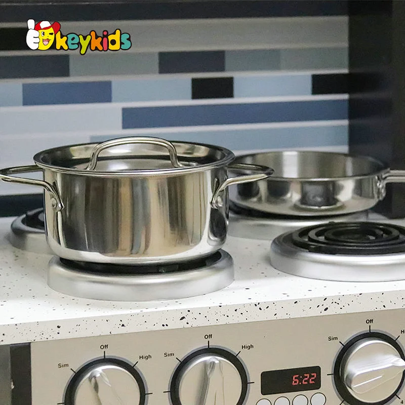 2019 New design kids large wooden toy kitchen play set for pretend cooking W10C458C