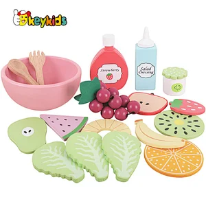 Funny simulation play wooden salad maker toy for children W10D499
