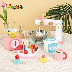 Funny early educational pretend play wooden bake cake toy for kids W10D497