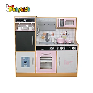 New design simulation real cooking toy wooden kitchen play set for kids W10C718D