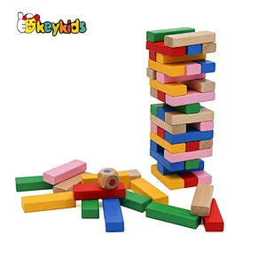 Customize educational 51PCS table games wooden color block for kids W13D237