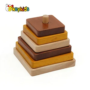 Top sale educational stacking game wooden baby blocks for wholesale W13D217B