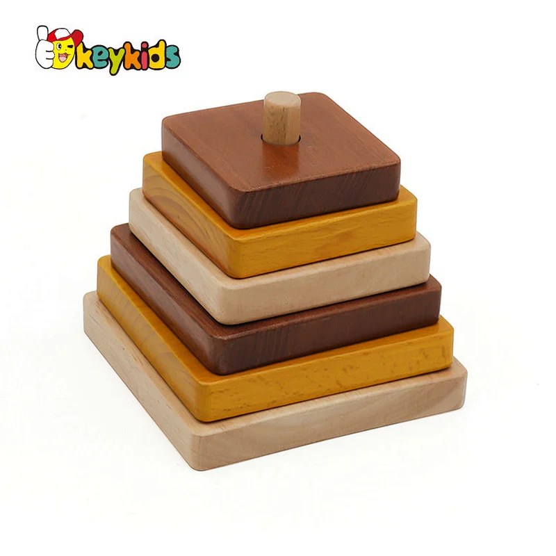 Top sale educational stacking game wooden baby blocks for wholesale W13D217B