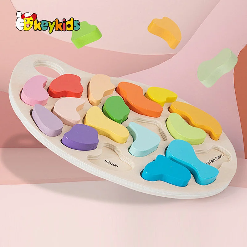 Children's Simulation Palette Color Wooden Matching Puzzle Toys W14A342