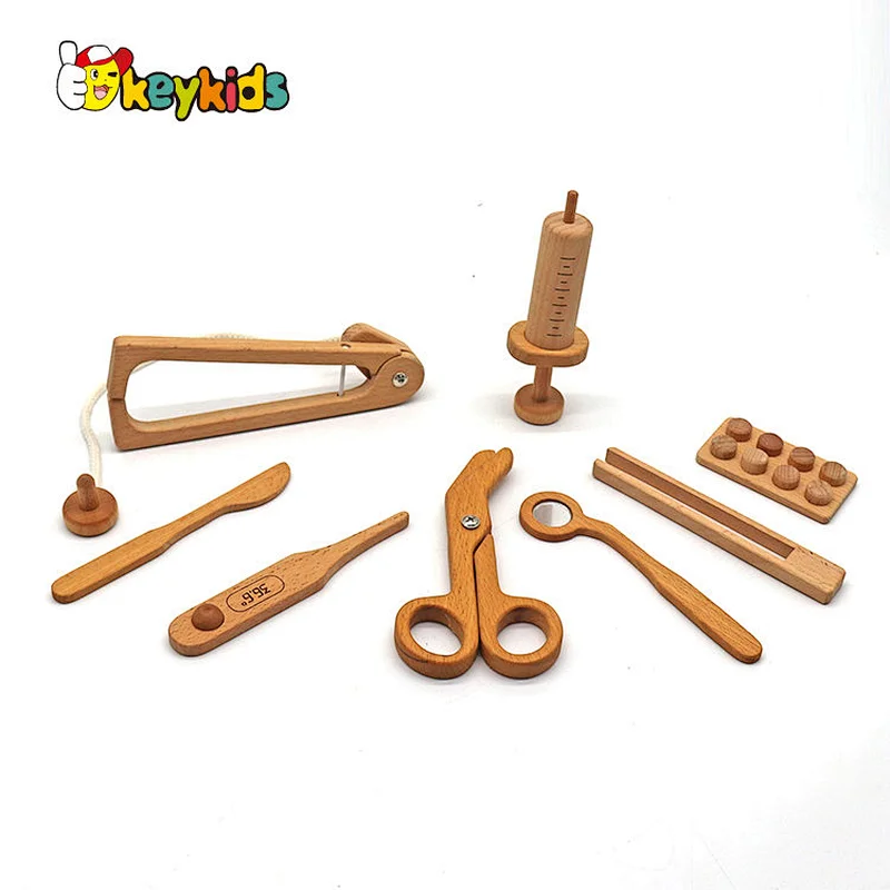 New hottest pretend play set wooden police toy set for kids W10D538