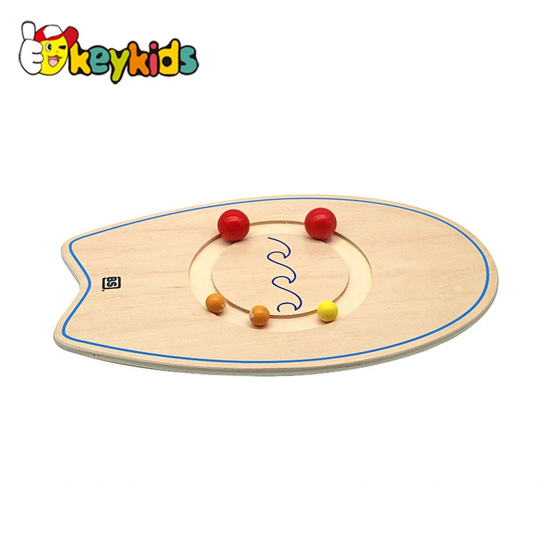 New Design Kids Learning Toy Wooden Balance Board With Balls W01A476