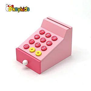 Customize kids pretend paly wooden ice cream toy set with cashier count W10A156