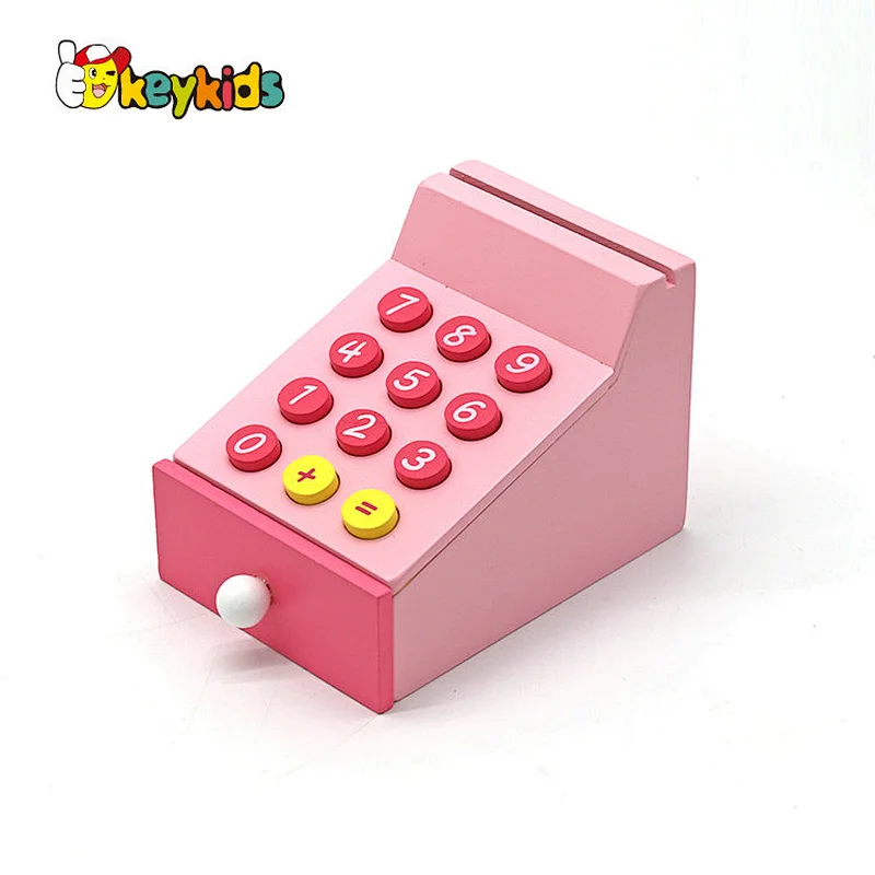 Customize kids pretend paly wooden ice cream toy set with cashier count W10A156