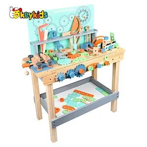 Funny Construction Engineer wooden toy tool bench for kids W03D194
