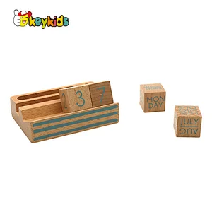 Perpetual Countdown Wooden Calendar Blocks For Home Office Decor W09F030