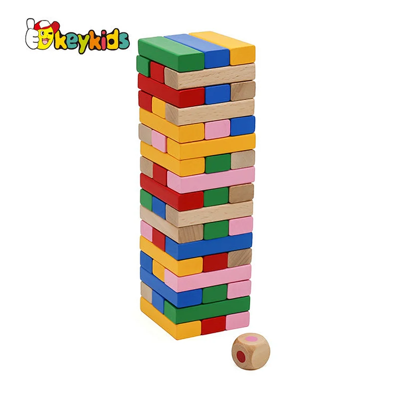 Customize educational 51PCS table games wooden color block for kids W13D237