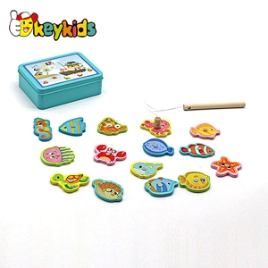 Educational Toy Colorful Wooden Magnetic Fishing Game Toy For Kids W01A473