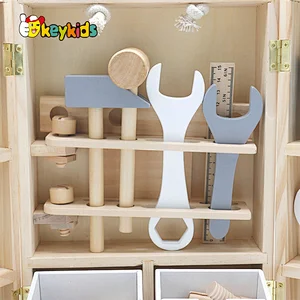 Hot selling children educational teaching aids wooden toolbox toy for girls boys W03D103C