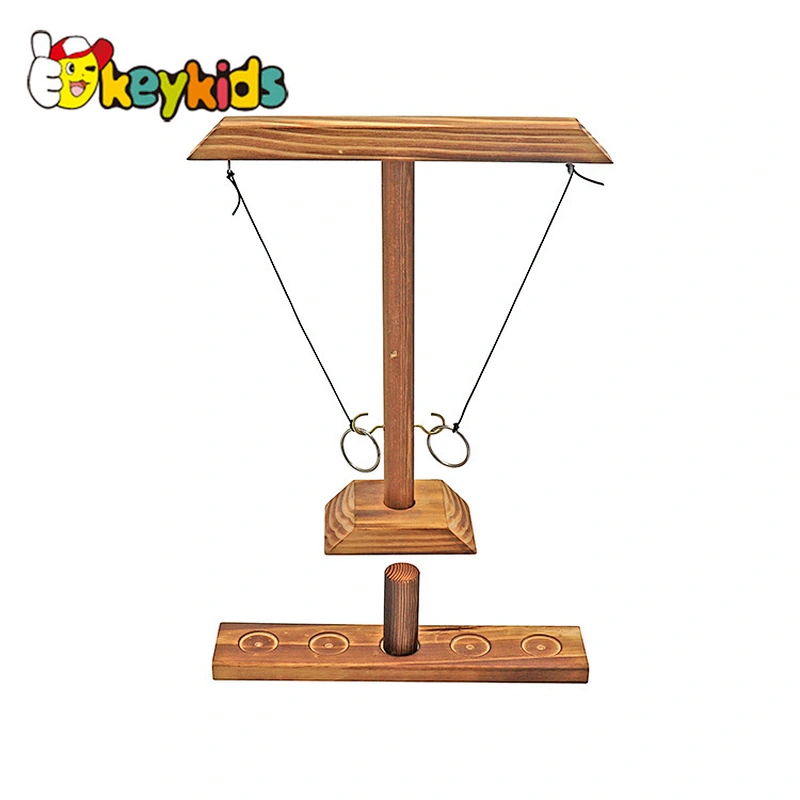 Hot Sale Wooden Ring Toss With Shot Ladder Hook and Ring Game Set For Party W01A475