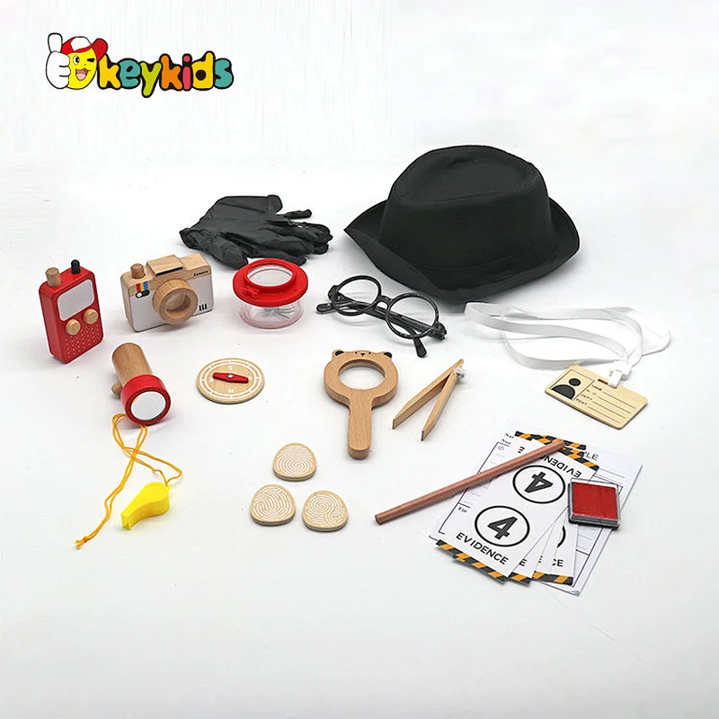 Top fashion pretend play set wooden police swat toys for children W10D542