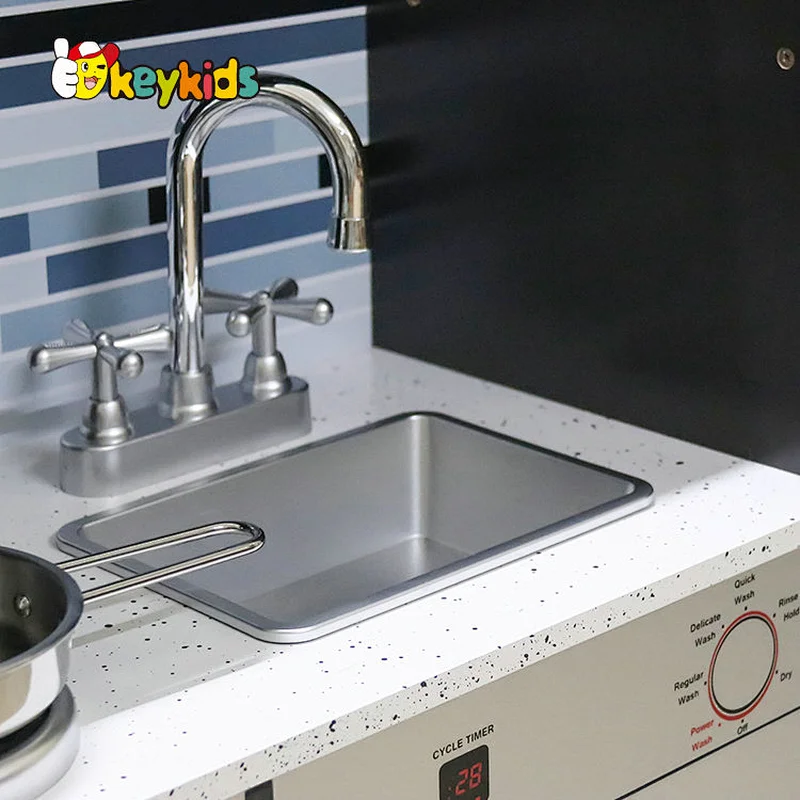2019 New design kids large wooden toy kitchen play set for pretend cooking W10C458C