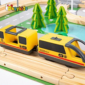 2022 Customize 108pcs rails wooden train track toy for kids W04C231