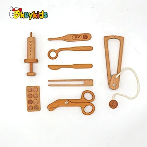 Wooden educational doctor medical pretend toy dentist kit for toddlers W10D540