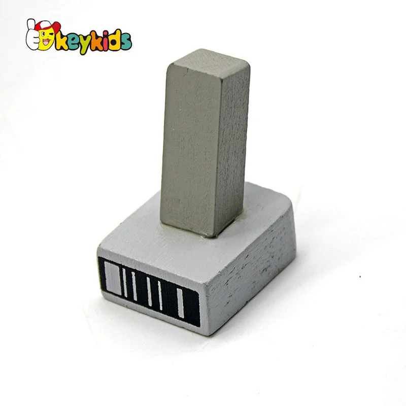 Children pretend play preschool home supermarket wooden play cash register with scanner W10A159