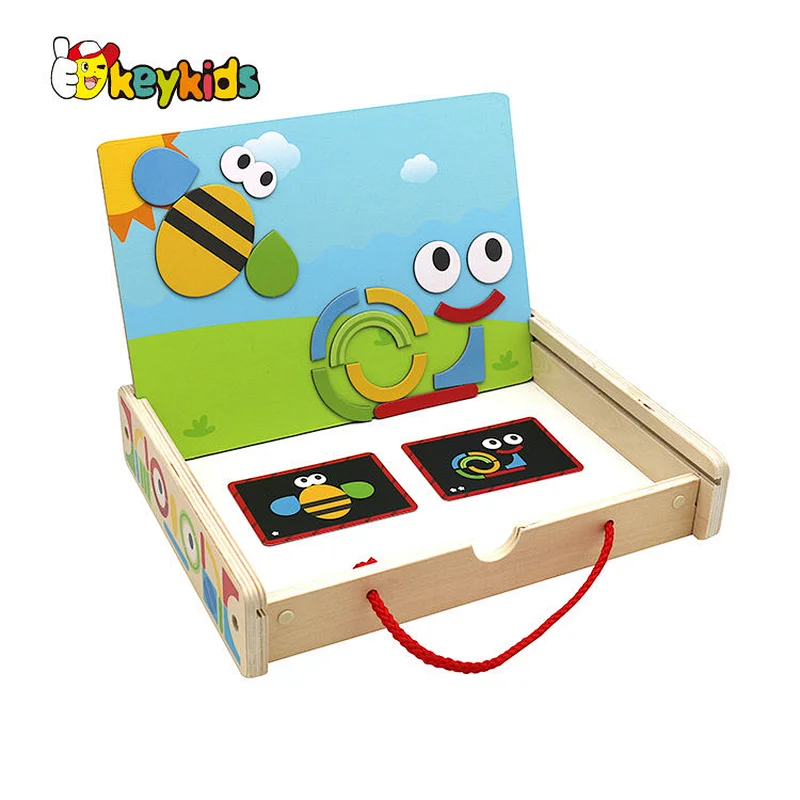 Popular kids educational wooden jigsaw puzzle board with box W14D276