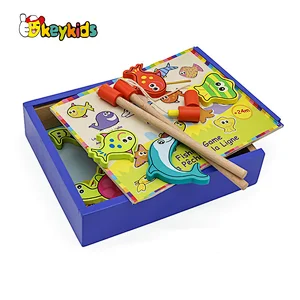 wholesale magnetic wooden fish toy for children W01A088