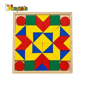 2022 Customize educational colored wood puzzle game for kids W14A239
