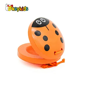 High quality baby educational musical instrument wooden toys castanets for wholesale W07I165