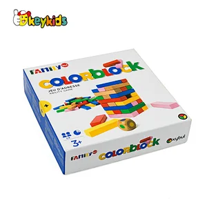 Customize educational 51PCS table games wooden color block for kids W13D237
