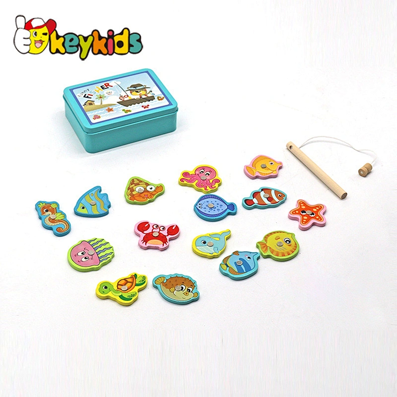 Educational Toy Colorful Wooden Magnetic Fishing Game Toy For Kids W01A473
