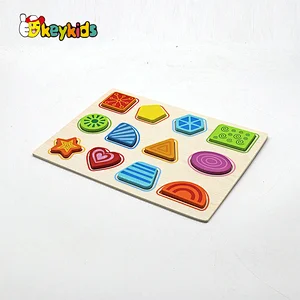 Customize preschool educational wooden geometry puzzle for children W14B154